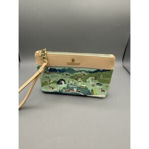 Spartina 449 North Carolina Map Wristlet Blue Ridge Mountains NWT